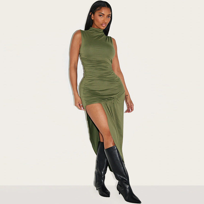 Damer Elegant Wrap Dress med asymmetrisk fåll Mirla-Eva Jonsson