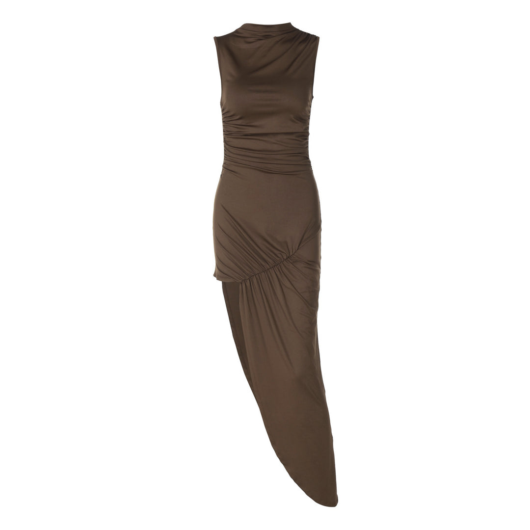 Damer Elegant Wrap Dress med asymmetrisk fåll Mirla-Eva Jonsson
