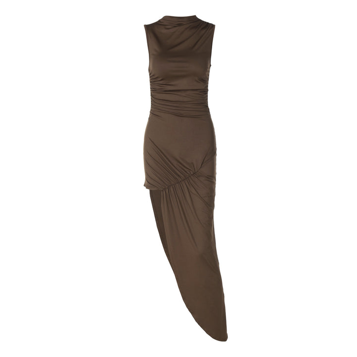 Damer Elegant Wrap Dress med asymmetrisk fåll Mirla-Eva Jonsson