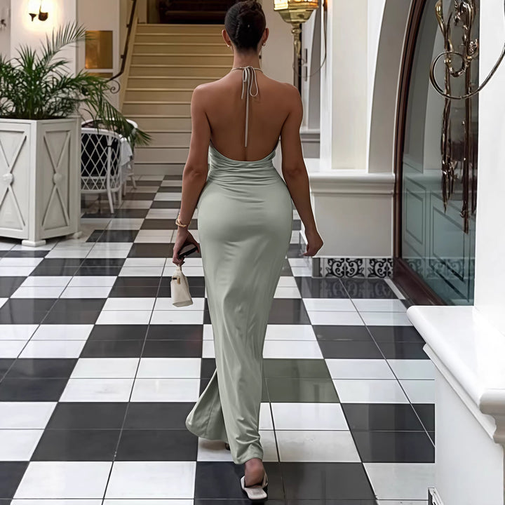 Damer Elegant Wrap Dress med djup V-ringning och raffinerat bälte Mirla-Eva Jonsson