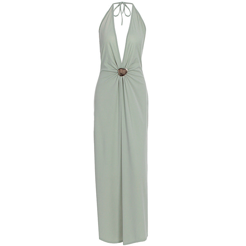 Damer Elegant Wrap Dress med djup V-ringning och raffinerat bälte Mirla-Eva Jonsson