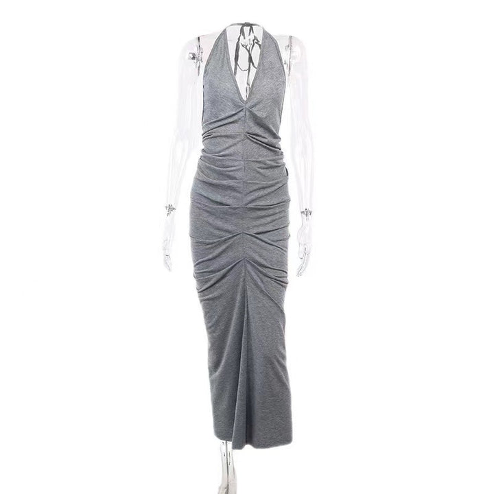 Damer Elegant Wrap Dress med djup V-ringning och rynkad design Mirla-Eva Jonsson