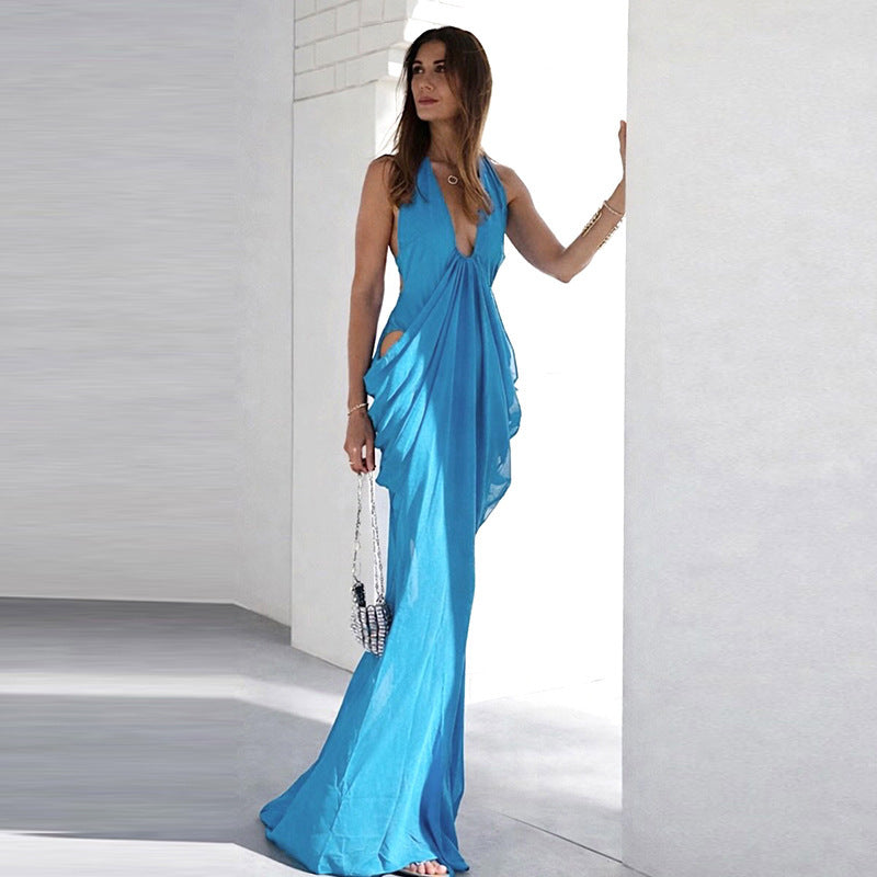 Damer Elegant Wrap Dress med djup V-ringning och sofistikerade draperingar Mirla-Eva Jonsson