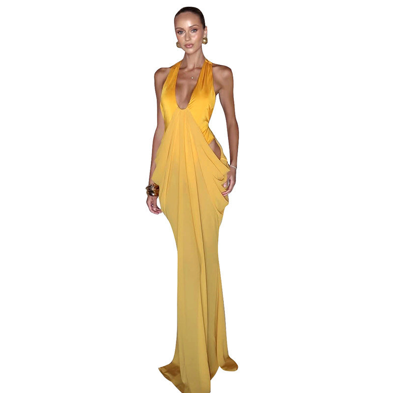 Damer Elegant Wrap Dress med djup V-ringning och sofistikerade draperingar Mirla-Eva Jonsson
