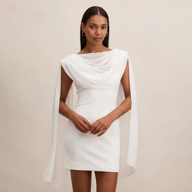 Damer Elegant Wrap Dress med draperad axelparti Mirla-Eva Jonsson