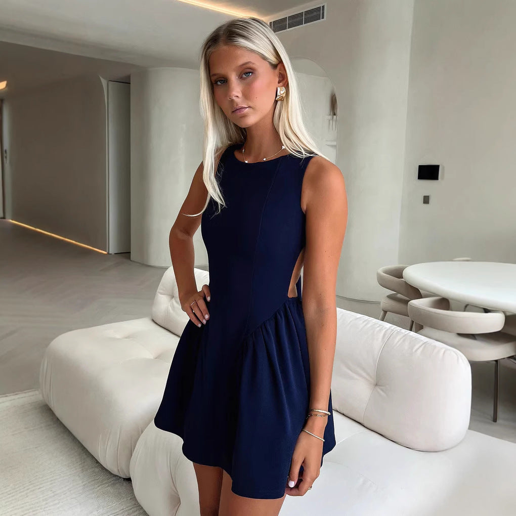 Damer Elegant Wrap Dress med voluminös kjol och djup U-ringning Mirla-Eva Jonsson