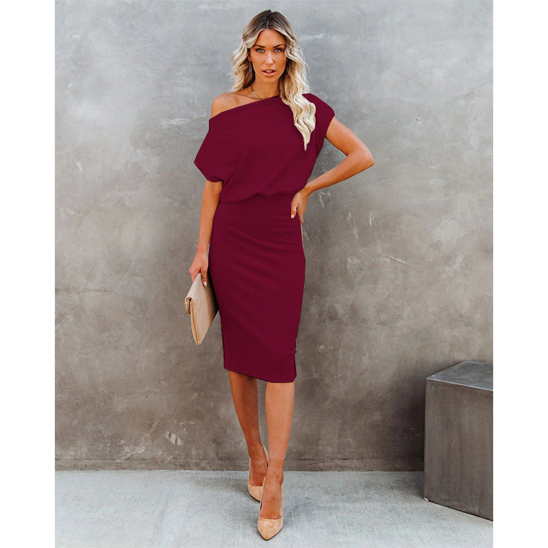 Damer Elegant Wrap Klänning med Asymmetrisk U-ringning Mirla-Eva Jonsson