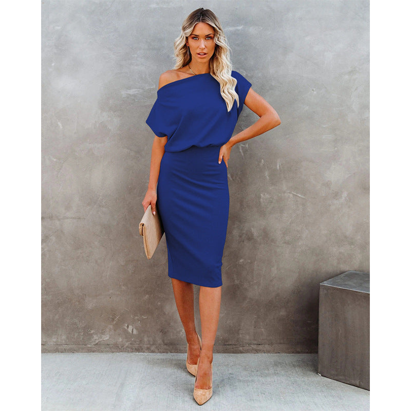 Damer Elegant Wrap Klänning med Asymmetrisk U-ringning Mirla-Eva Jonsson