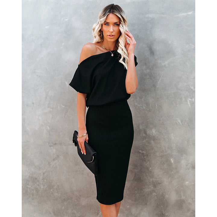 Damer Elegant Wrap Klänning med Asymmetrisk U-ringning Mirla-Eva Jonsson