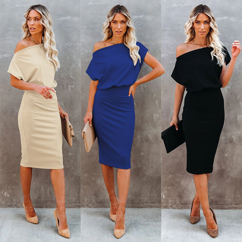 Damer Elegant Wrap Klänning med Asymmetrisk U-ringning Mirla-Eva Jonsson