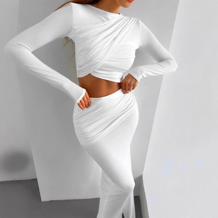 Damer Elegant Wrap Klänning med Långa Ärmar och Figurnära Skärning Eva Jonsson-Eva Jonsson