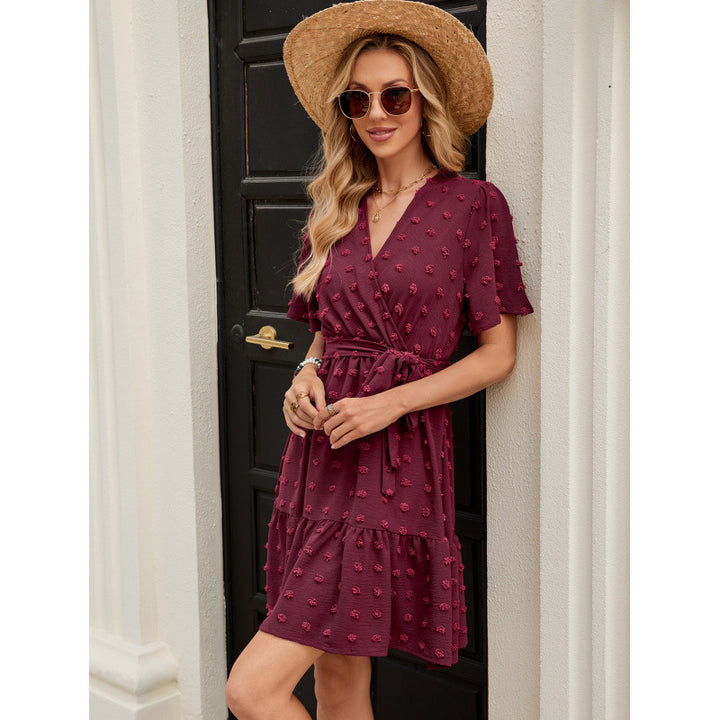 Damer Elegant Wrap Klänning med Slipkjol Eva Jonsson-Eva Jonsson