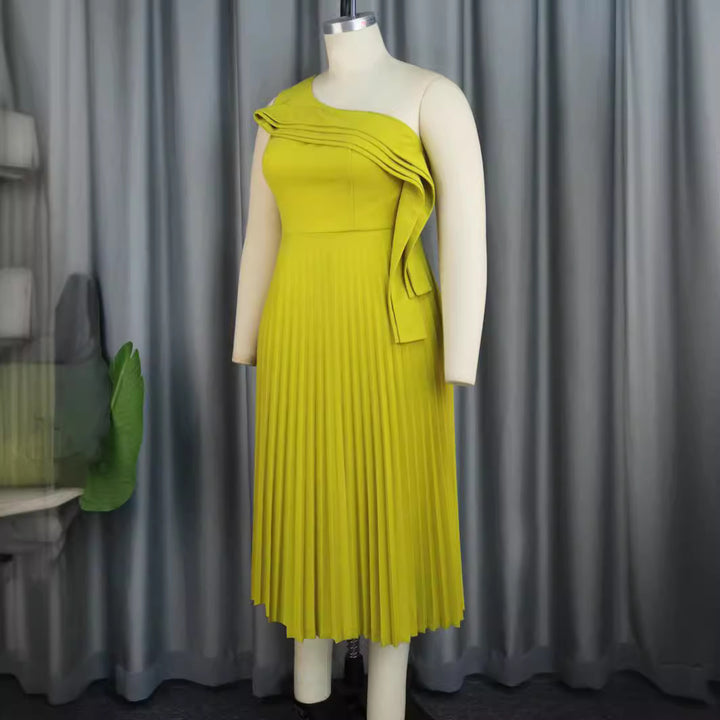 Damer Elegant Wrap Klänning med asymmetrisk Volangdesign Mirla-Eva Jonsson