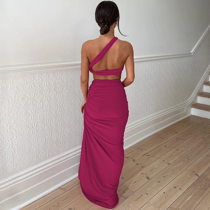 Damer Elegant Wrap Klänning med ensidig Axel Design Mirla-Eva Jonsson