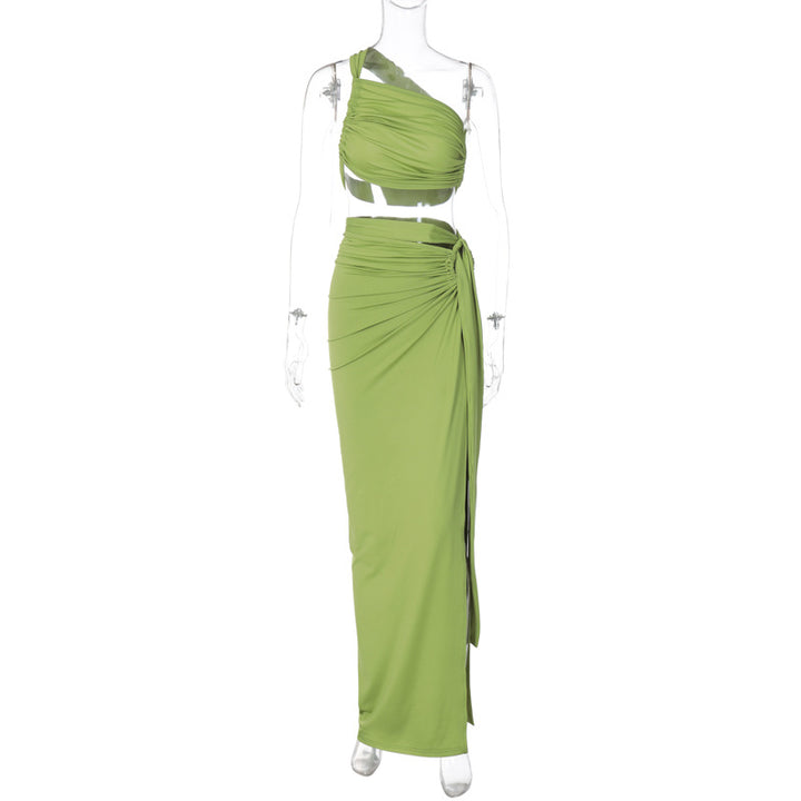 Damer Elegant Wrap Klänning med ensidig Axel Design Mirla-Eva Jonsson