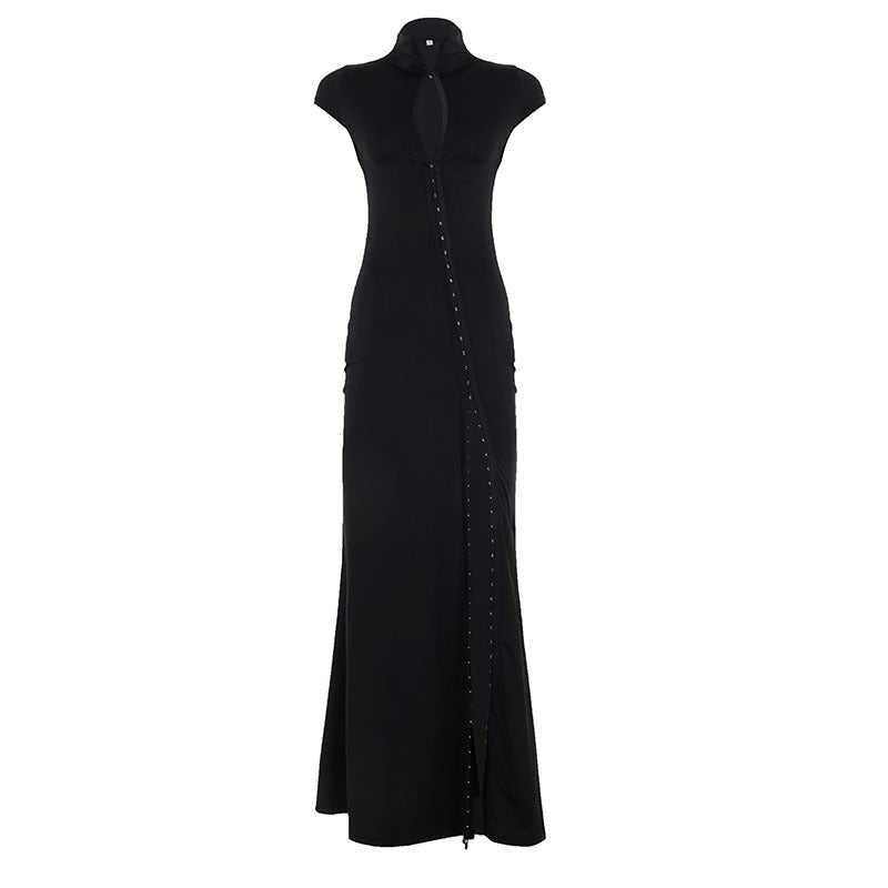 Damer Elegant Wrap Klänning med hög avslutning Krage och smal Silhouette Mirla-Eva Jonsson