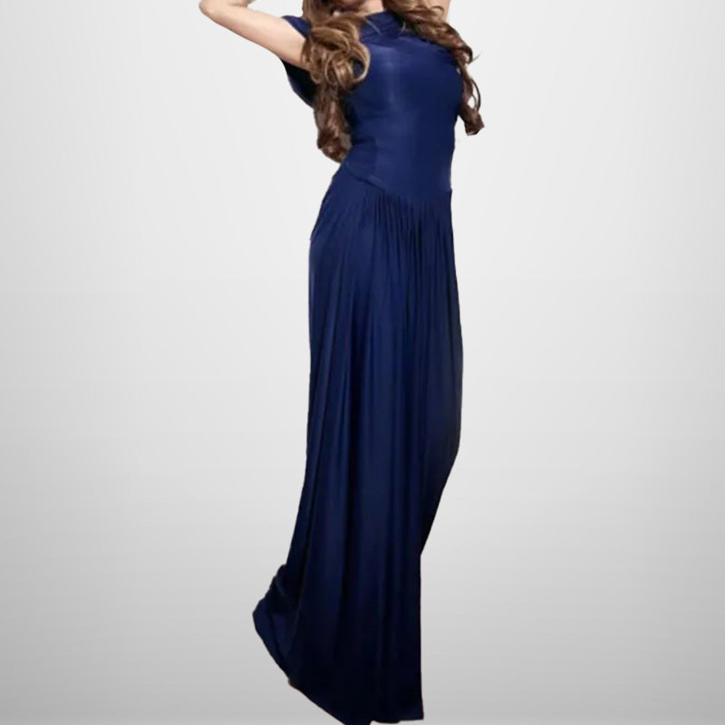 Damer Elegant Wrap Maxi Klänning med Förfinade Draperingsdetaljer Mirla-Eva Jonsson