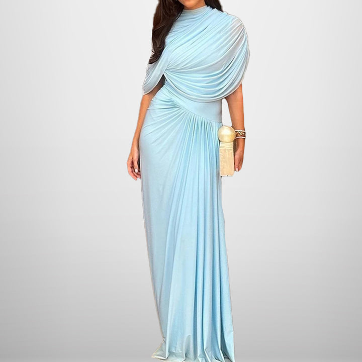Damer Elegant Wrap Maxi Klänning med Förfinade Draperingsdetaljer Mirla-Eva Jonsson