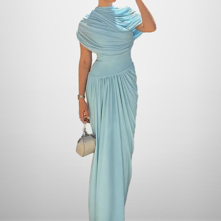 Damer Elegant Wrap Maxi Klänning med Förfinade Draperingsdetaljer Mirla-Eva Jonsson