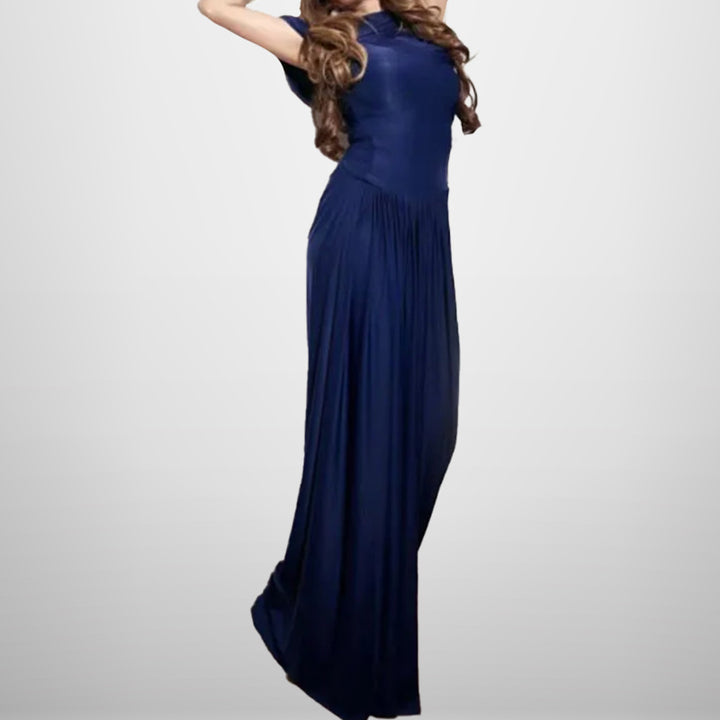 Damer Elegant Wrap Maxi Klänning med Förfinade Draperingsdetaljer Mirla-Eva Jonsson