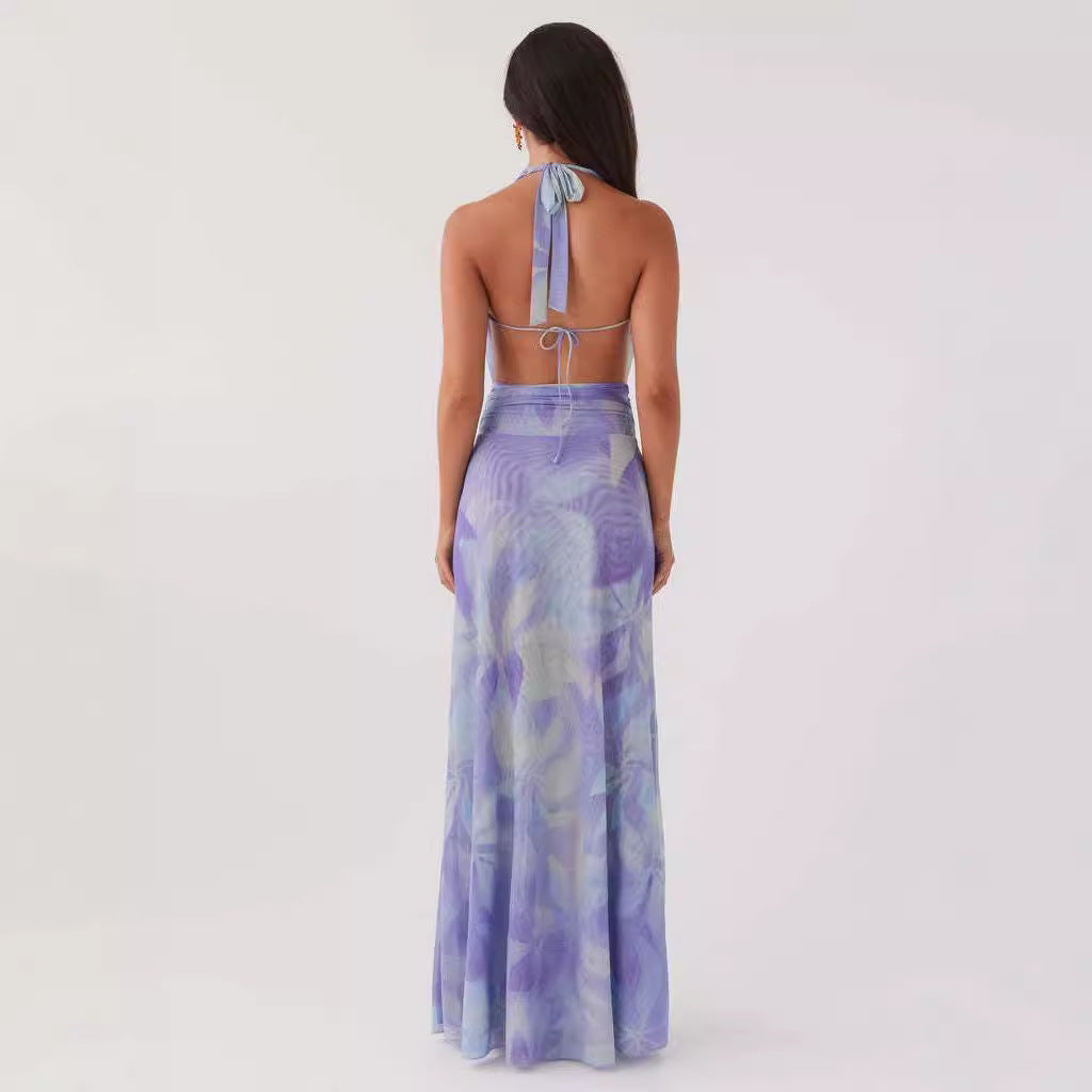 Damer Elegant Wrap Maxiklänning med djup V-ringning och flödande tyg Mirla-Eva Jonsson