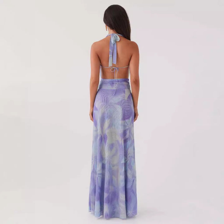Damer Elegant Wrap Maxiklänning med djup V-ringning och flödande tyg Mirla-Eva Jonsson
