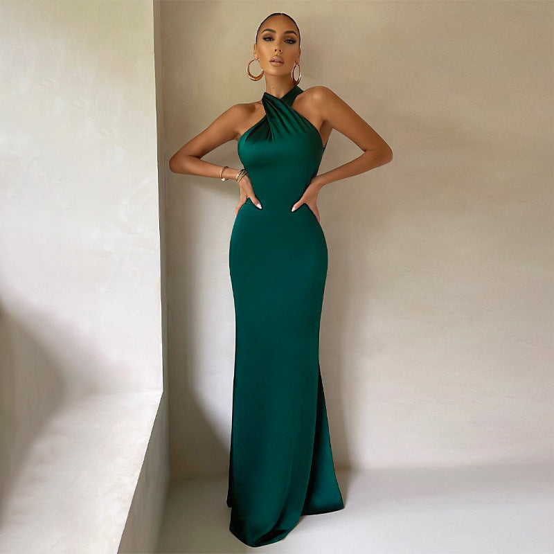 Damer Elegant Wrap Maxiklänning med smala axelband och figurnära skärning Mirla-Eva Jonsson