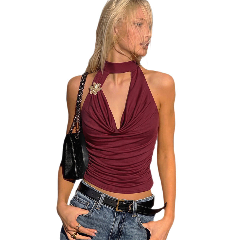 Damer Elegant Wrap Top med Rynkor Mirla-Eva Jonsson