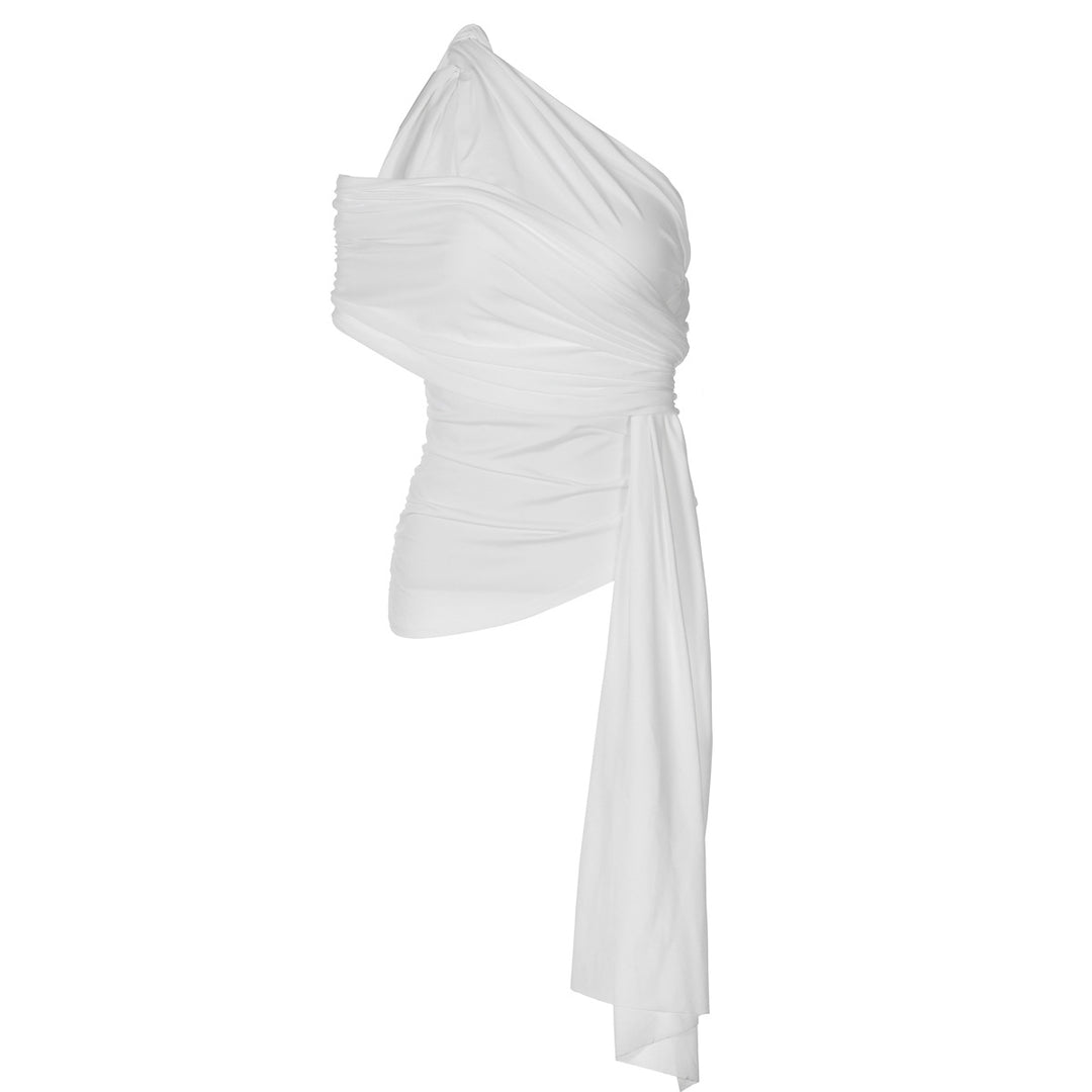 Damer Elegant Wrap Top med asymmetrisk snitt Mirla-Eva Jonsson