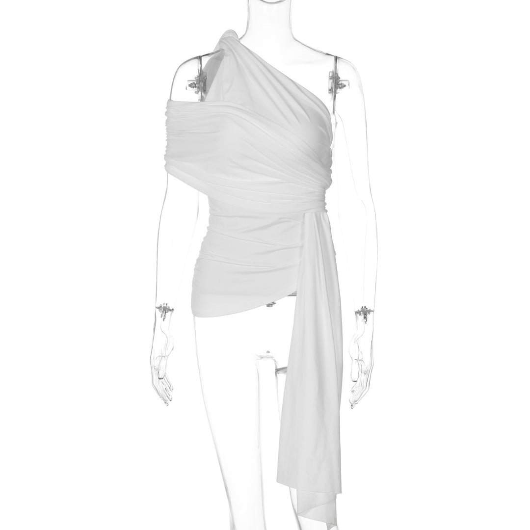 Damer Elegant Wrap Top med asymmetrisk snitt Mirla-Eva Jonsson