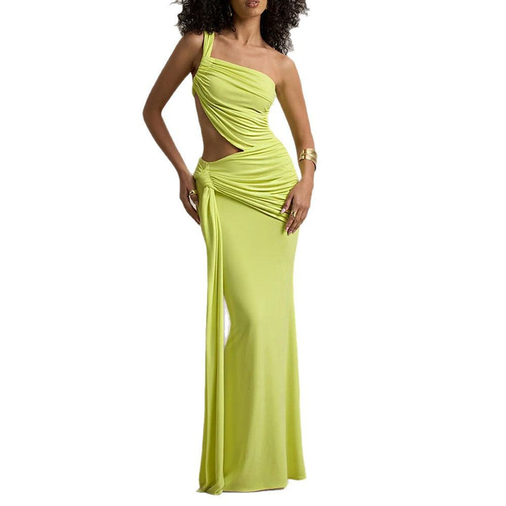Damer Elegant Wrap-dress med asymmetrisk skärning och raffinerad cut-out Mirla-Eva Jonsson