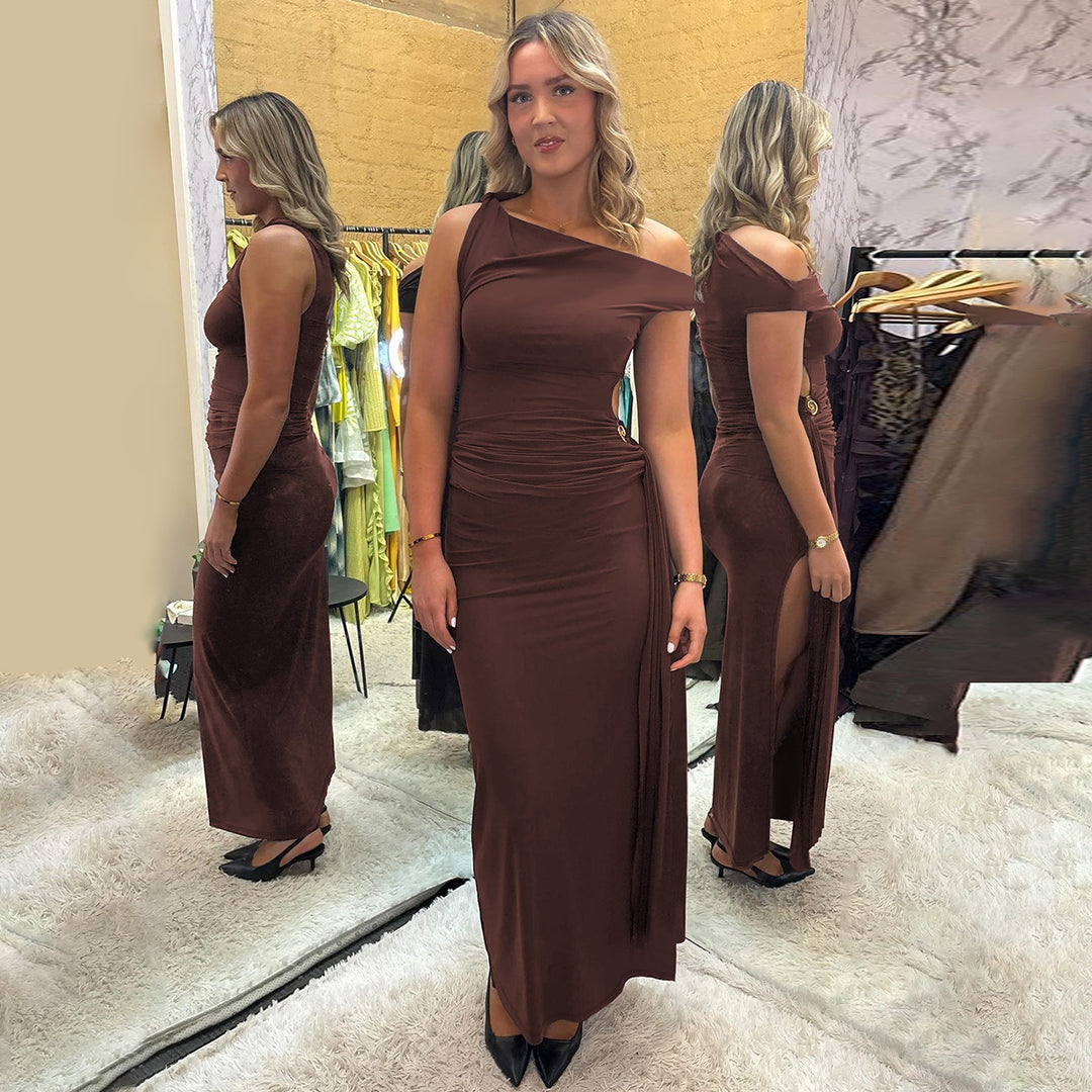 Damer Elegant Wrap-dress med rynkad insats Mirla-Eva Jonsson