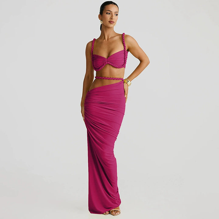 Damer Elegant Wrap-klänning med raffinerade volangdetaljer och figursydd snitt Eva Jonsson-Eva Jonsson