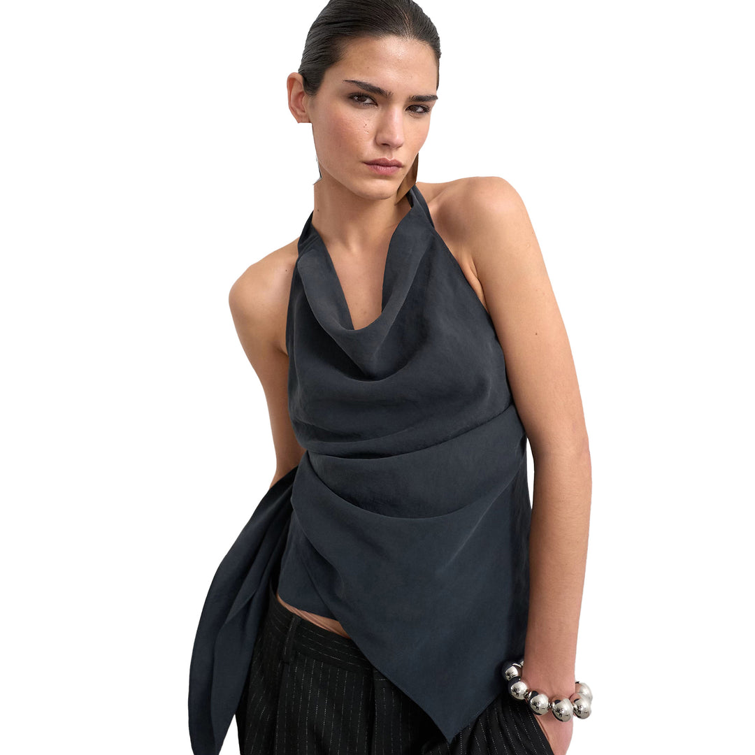 Damer Elegant Wrap-top med asymmetrisk fåll Mirla-Eva Jonsson
