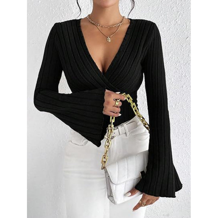 Damer Elegant Wrap-top med smickrande V-hals Mirla-Eva Jonsson