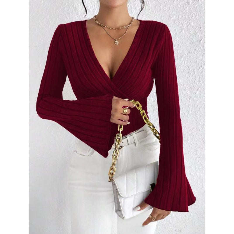 Damer Elegant Wrap-top med smickrande V-hals Mirla-Eva Jonsson