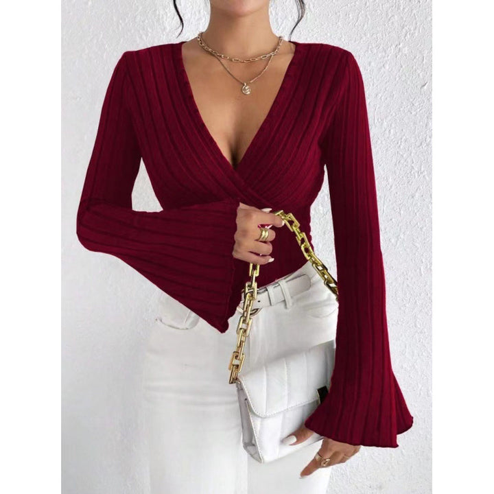 Damer Elegant Wrap-top med smickrande V-hals Mirla-Eva Jonsson
