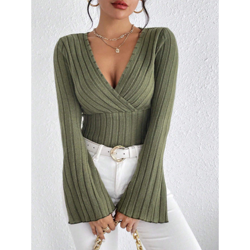 Damer Elegant Wrap-top med smickrande V-hals Mirla-Eva Jonsson