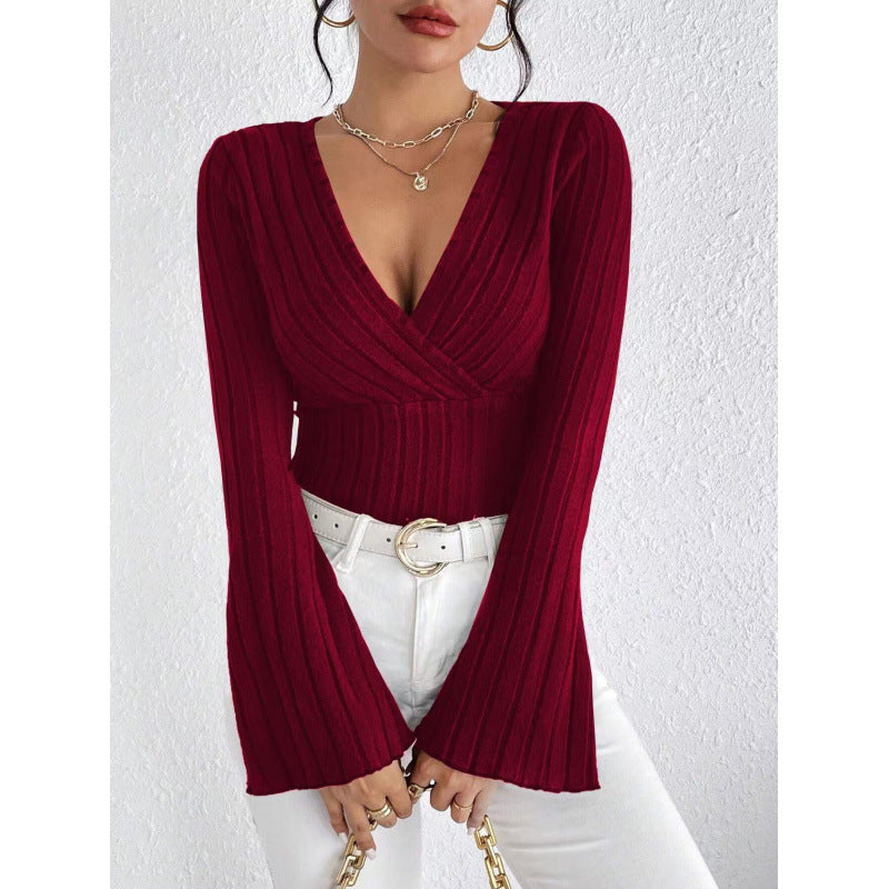Damer Elegant Wrap-top med smickrande V-hals Mirla-Eva Jonsson