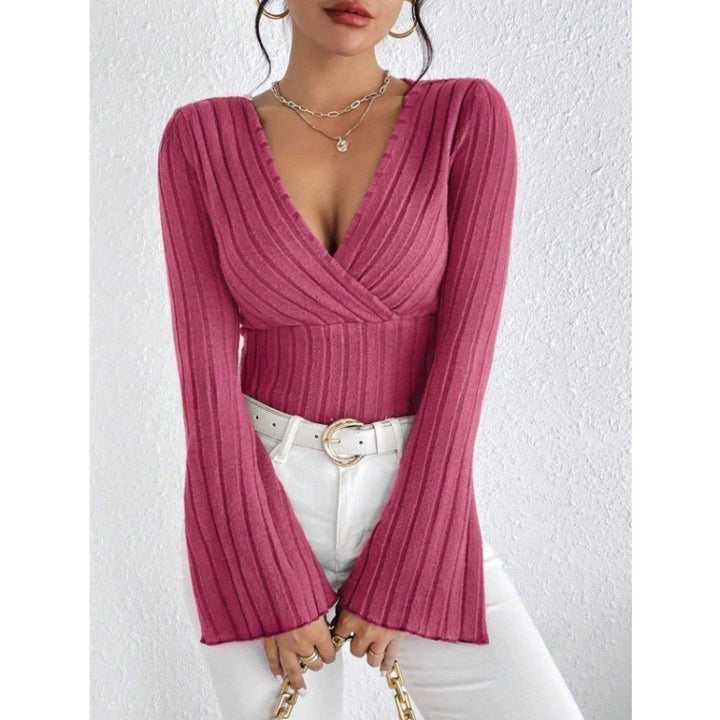 Damer Elegant Wrap-top med smickrande V-hals Mirla-Eva Jonsson
