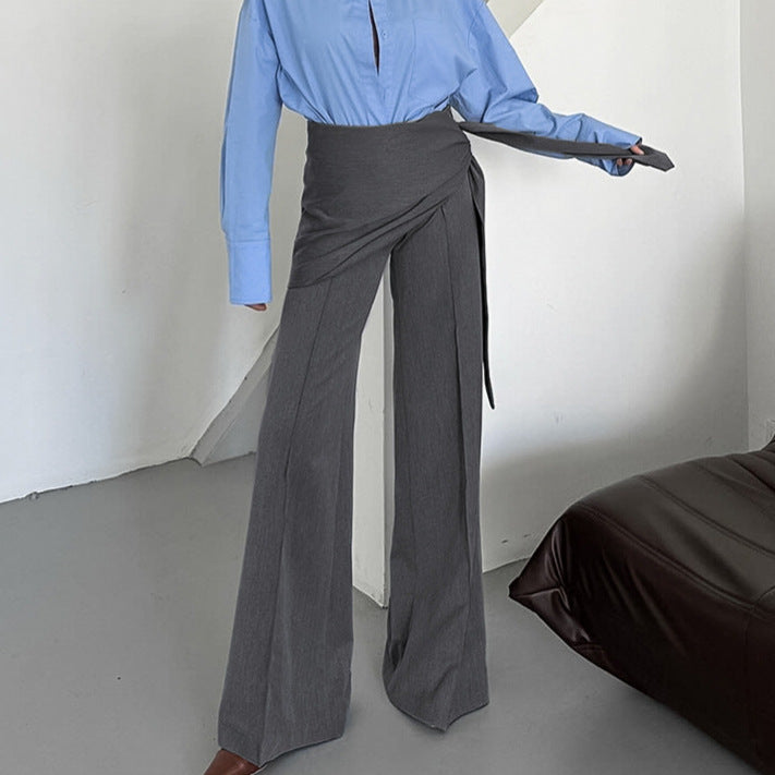 Damer Elegant Wrapbyxor med vida ben och figursydd midja Mirla-Eva Jonsson