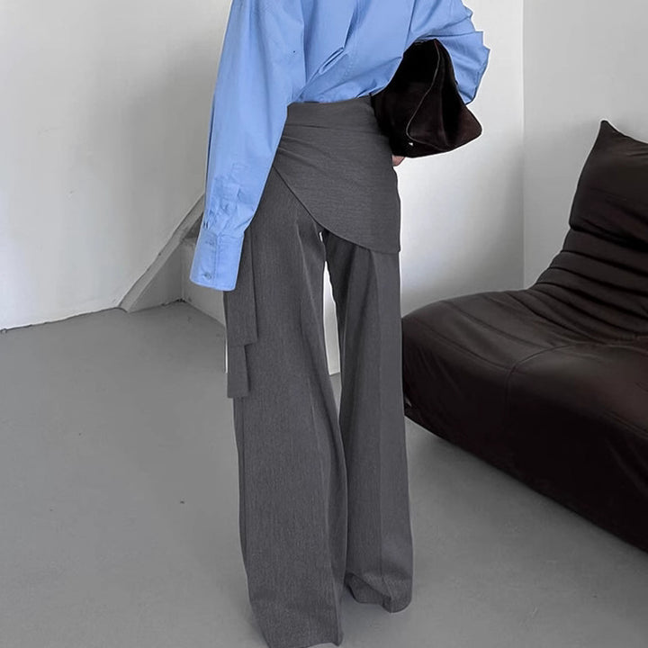 Damer Elegant Wrapbyxor med vida ben och figursydd midja Mirla-Eva Jonsson