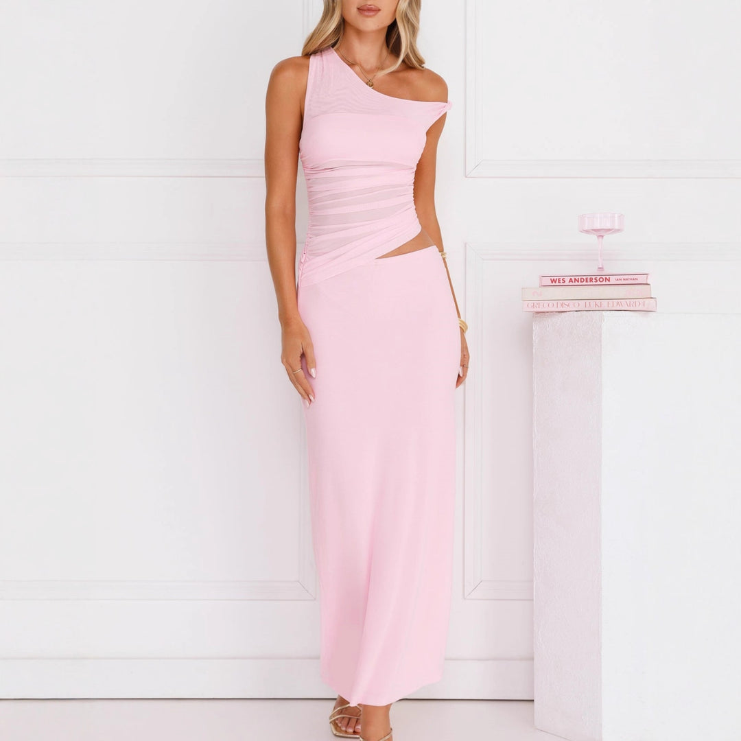 Damer Elegant Wrapklänning med asymmetrisk design och drapering Mirla-Eva Jonsson