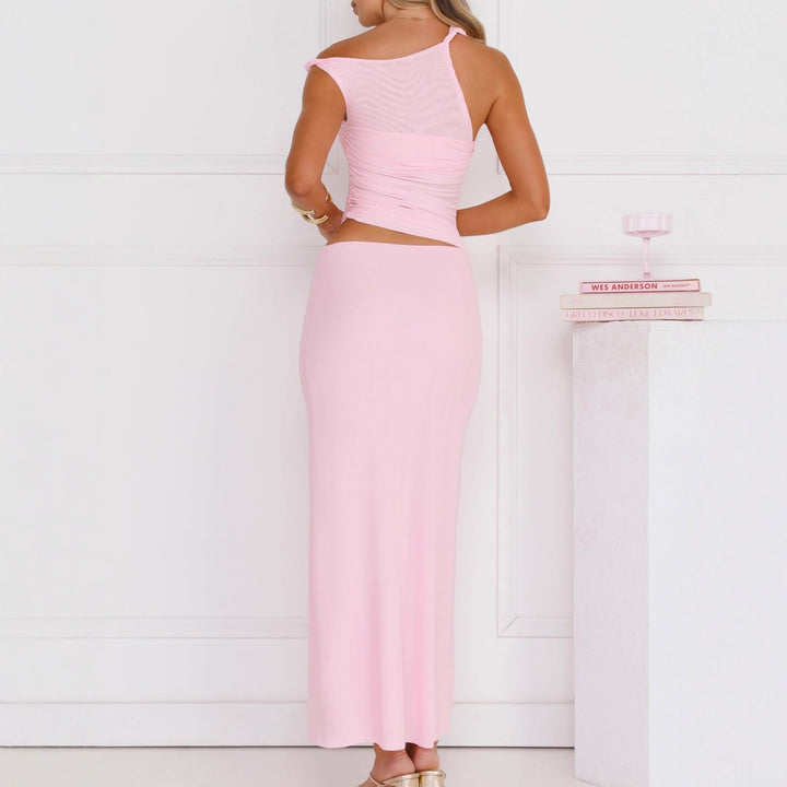 Damer Elegant Wrapklänning med asymmetrisk design och drapering Mirla-Eva Jonsson