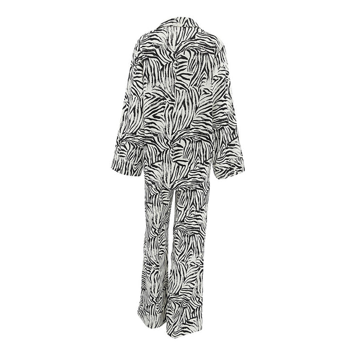 Damer Elegant Zebra-mönster Stora storlekar Pyjamas-set Eva Jonsson-Eva Jonsson