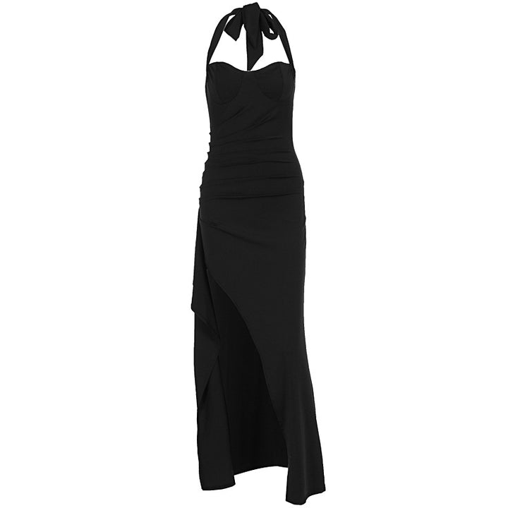 Damer Elegant aftenkjole med raffineret split og strapless design Mirla-Eva Jonsson
