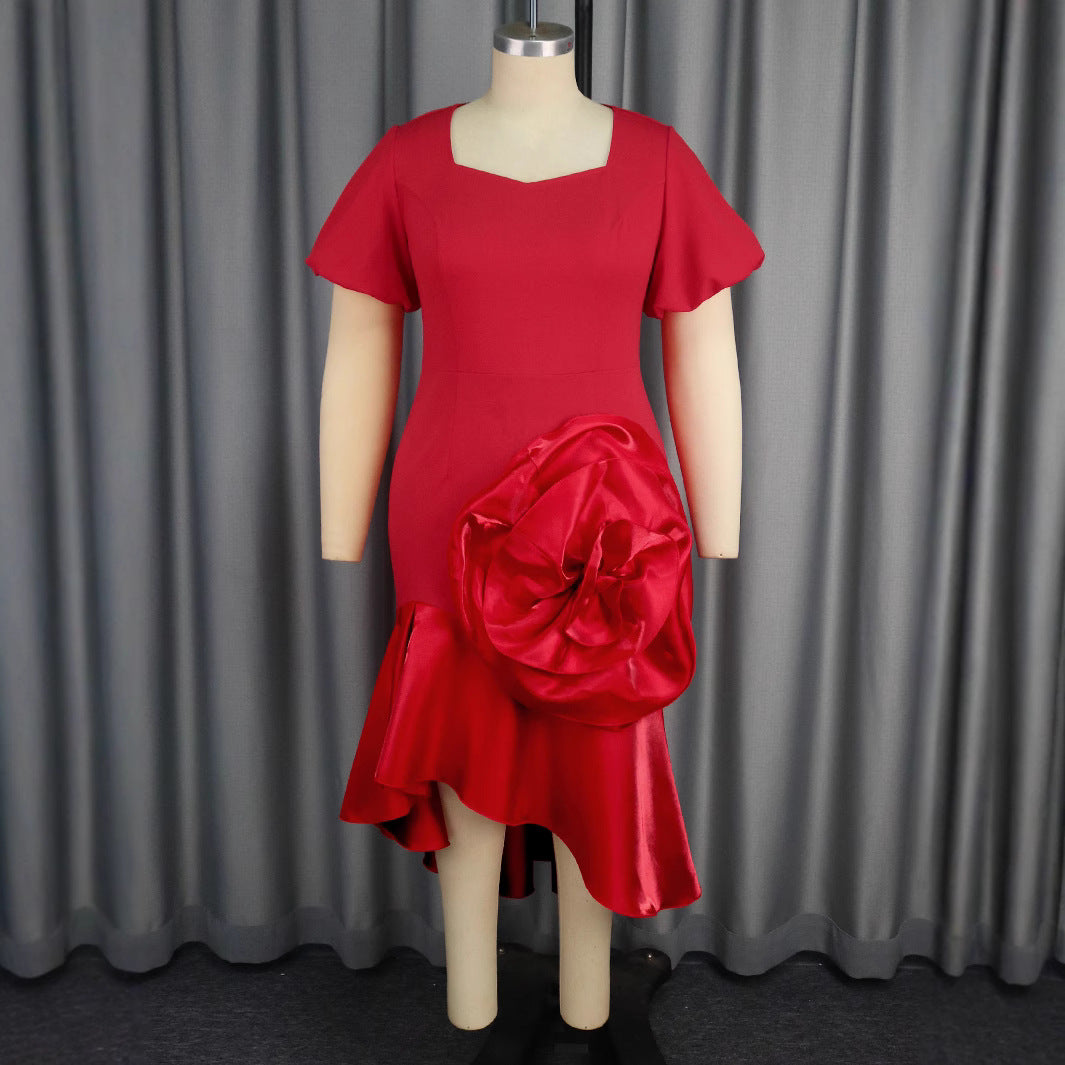 Damer Elegant aftenkjole med voluminøs blomsteraccent Mirla-Eva Jonsson