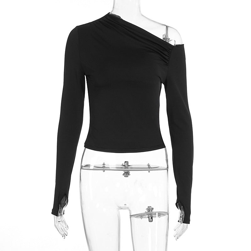 Damer Elegant asymmetrisk långärmad topp Mirla-Eva Jonsson