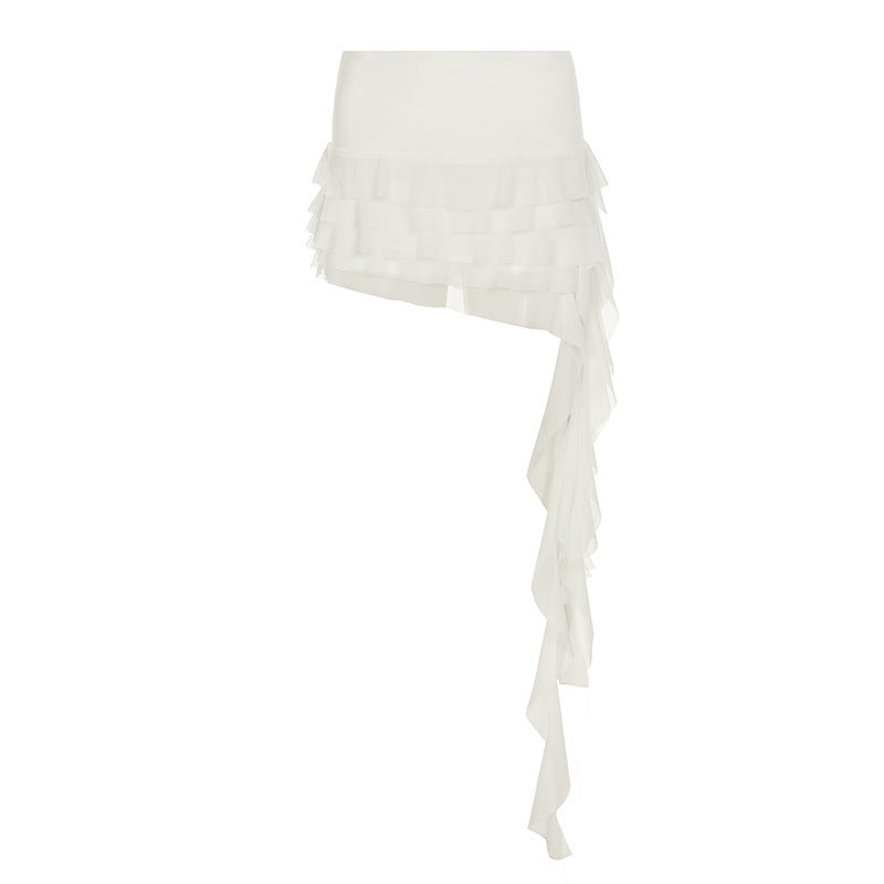 Damer Elegant asymmetrisk spets slitskjol Mirla-Eva Jonsson