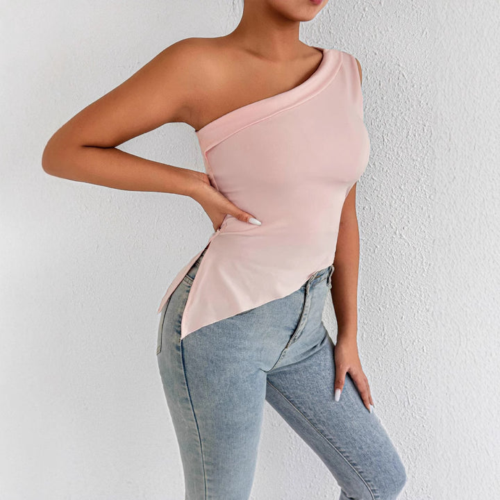 Damer Elegant asymmetrisk topp med en axeldesign Mirla-Eva Jonsson